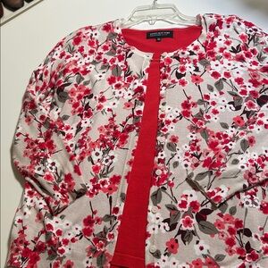 Joseph A cardigan and Jones New York Collection short sleeve shell